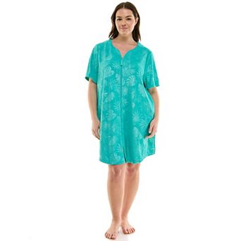 Plus Size Croft & Barrow® Embossed Honey Knit Terry Zip Robe