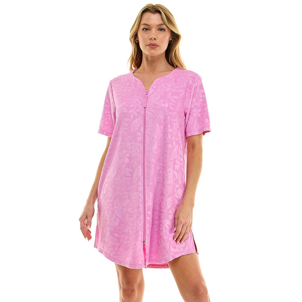 Women's Croft & Barrow® Embossed Honey Knit Terry Zip Robe