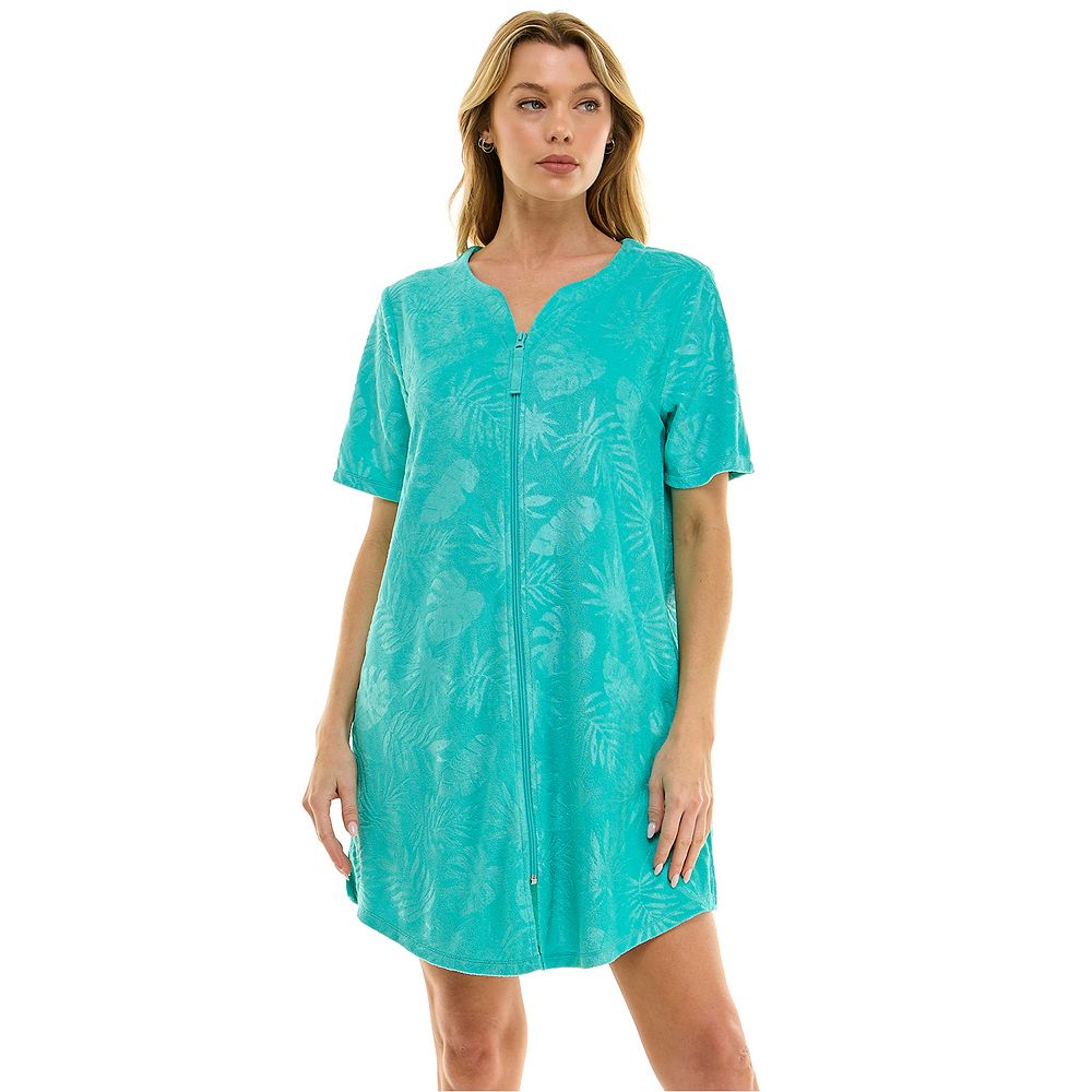 Women's Croft & Barrow® Embossed Honey Knit Terry Zip Robe
