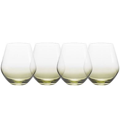 Mikasa Gianna Ombre 4 pc Stemless Wine Glasses Set