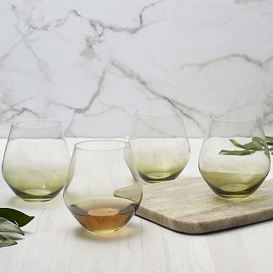 Mikasa Gianna Ombre 4 pc Stemless Wine Glasses Set