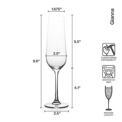Mikasa Gianna Ombre 4 pc Champagne Flutes Set
