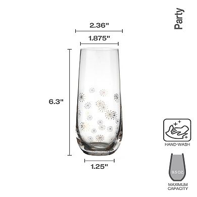 Mikasa Party 4-pc. 9.5-oz. Stemless Flute Set