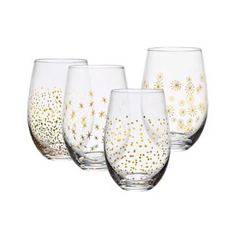 Mikasa Party 4 pc Stemless Wine Glasses Set