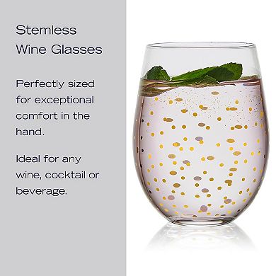 Mikasa Party 4 pc Stemless Wine Glasses Set