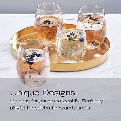 Mikasa Party 4 pc Stemless Wine Glasses Set