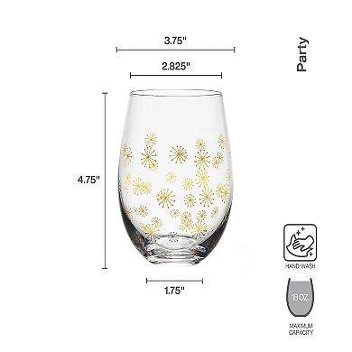 Mikasa Party 4 pc Stemless Wine Glasses Set