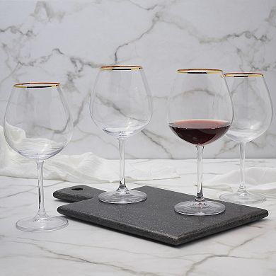 Mikasa Julie Gold 4 pc Red Wine Glasses Set
