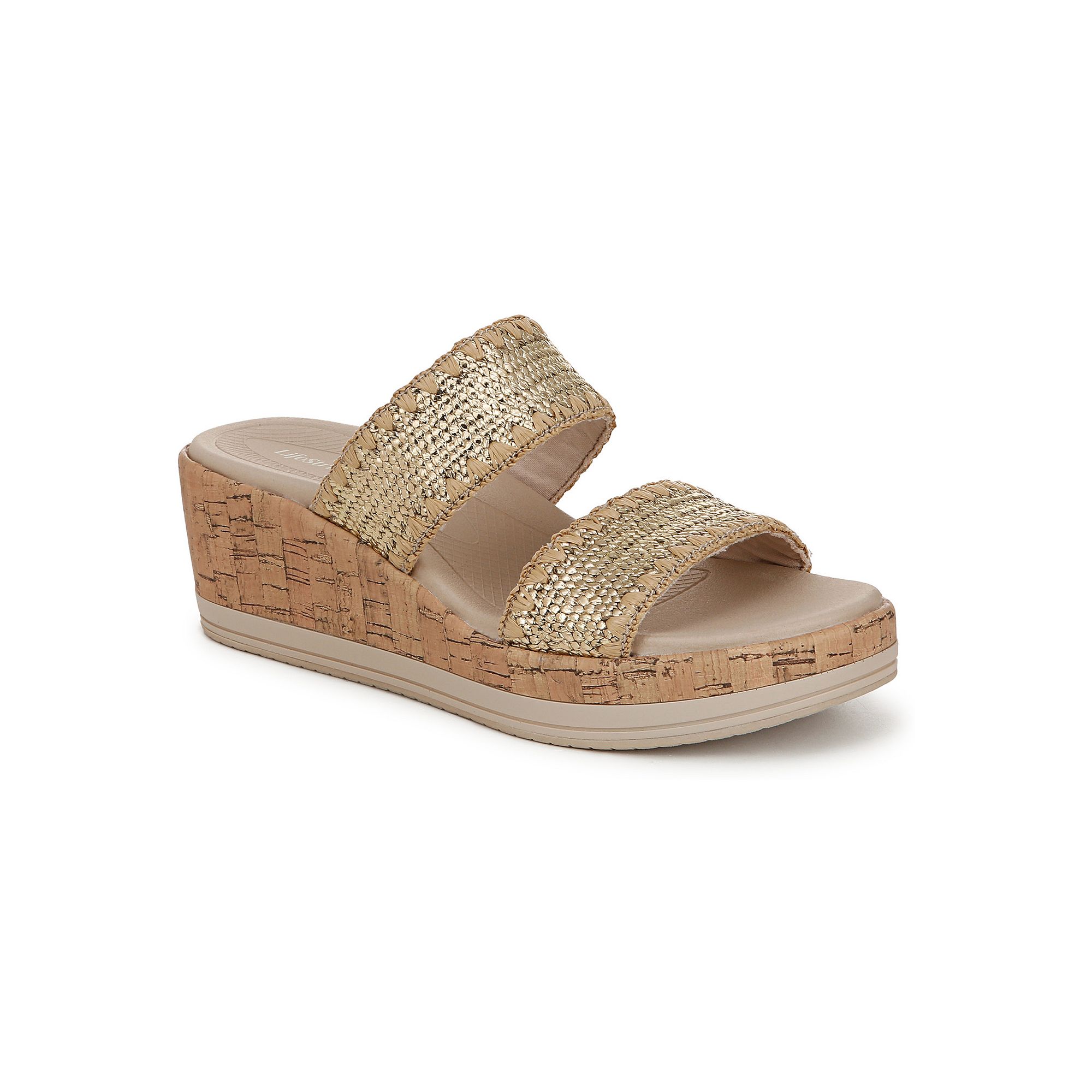 LifeStride Resort Womens Wedge Sandals, Size: 6, Gold