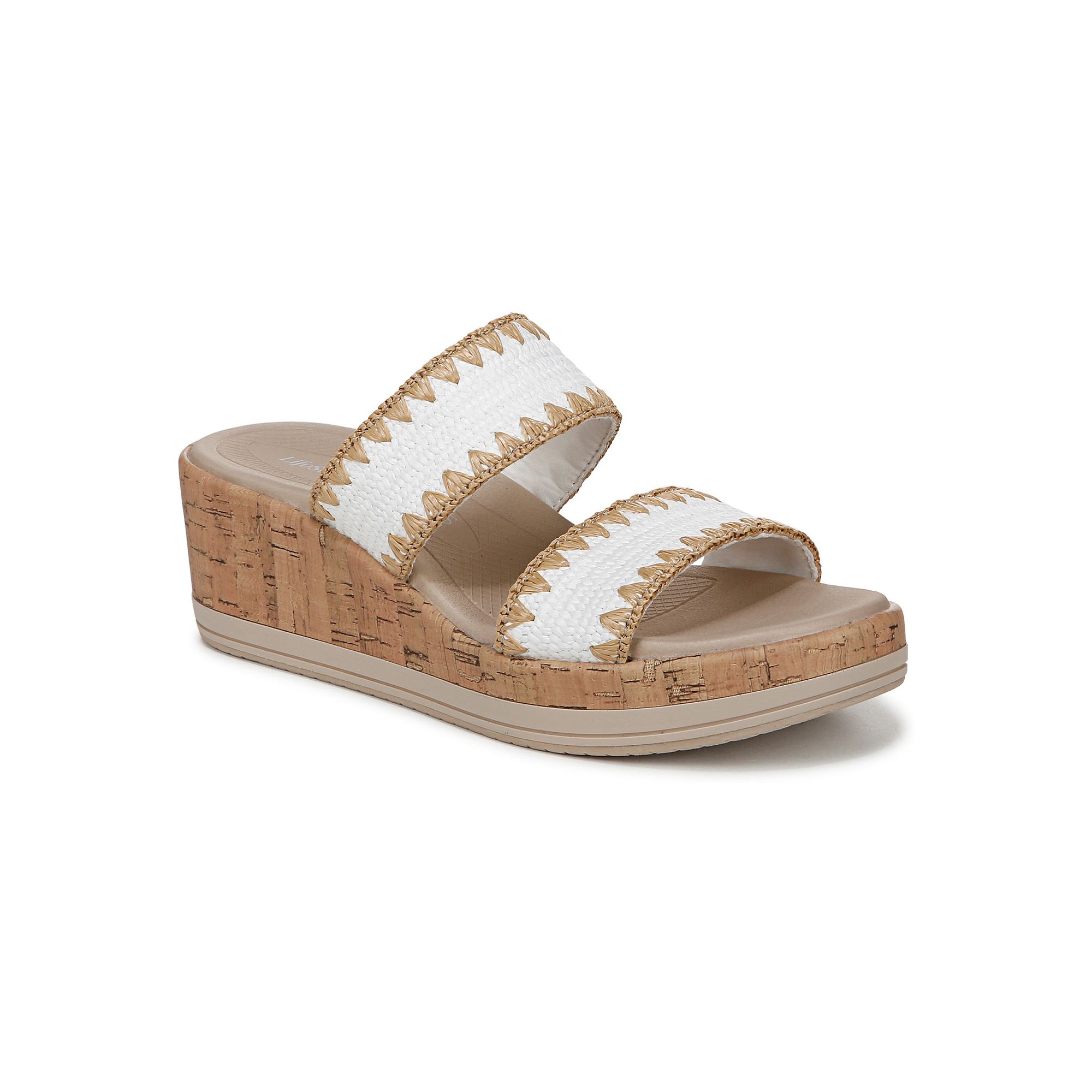 LifeStride Resort Womens Wedge Sandals, Size: 7 Wide, White