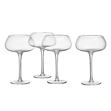 Mikasa Craft 4 pc Coupe Champagne Glasses Set