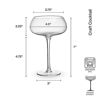 Mikasa Craft 4 pc Coupe Champagne Glasses Set