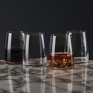 Mikasa Cora 4 pc Stemless Wine Double Old Fashioned Glasses Set