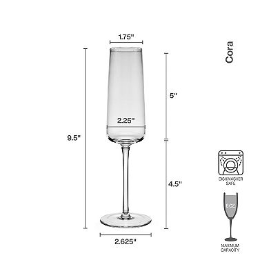 Mikasa Cora 4 pc Champagne Flutes Set