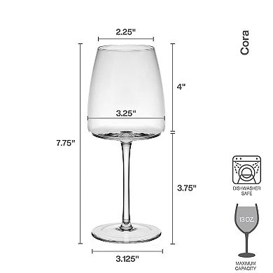 Mikasa Cora 4 pc White Wine Glasses Set