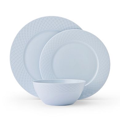 Mikasa Trellis 12-pc. Misty Blue Dinnerware Set