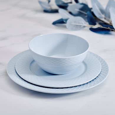 Mikasa Trellis 12-pc. Misty Blue Dinnerware Set