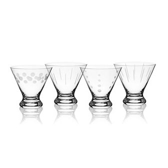 Mikasa Cheers 4 pc Stemless Martini Glasses Set