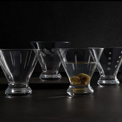 Mikasa Cheers 4 pc Stemless Martini Glasses Set