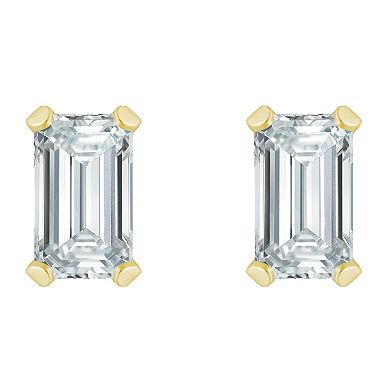 Celebration Gems 10k Gold Emerald-Cut Cubic Zirconia Stud Earrings