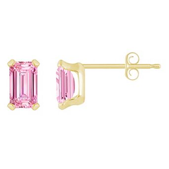 Celebration Gems 10k Gold Emerald-Cut Cubic Zirconia Stud Earrings