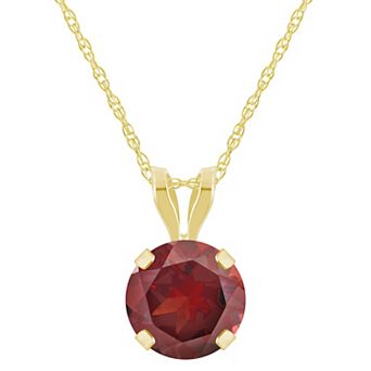 Celebration Gems 10k Gold Round Garnet Pendant Necklace