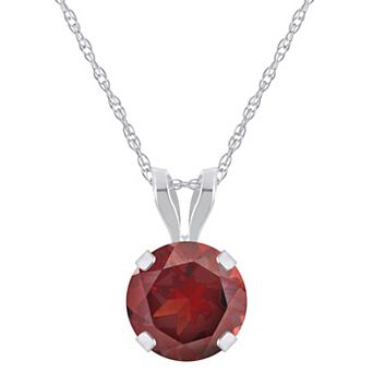 Celebration Gems 10k Gold Round Garnet Pendant Necklace