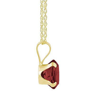 Celebration Gems 10k Gold Round Garnet Pendant Necklace