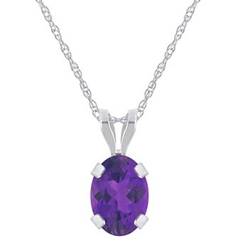 Celebration Gems 10k Gold Oval Amethyst Pendant Necklace