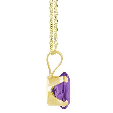 Celebration Gems 10k Gold Oval Amethyst Pendant Necklace