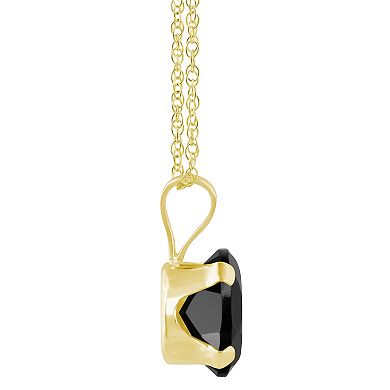 Celebration Gems 10k Gold Oval Black Onyx Pendant Necklace