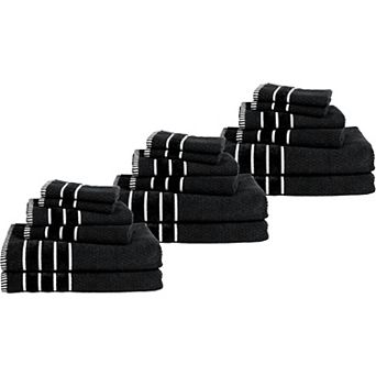 Lavish Home 18 pc Combed Cotton Rice Weave Bath Towel Set