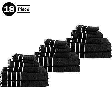 Lavish Home 18-pc. Combed Cotton Rice Weave Bath Towel Set