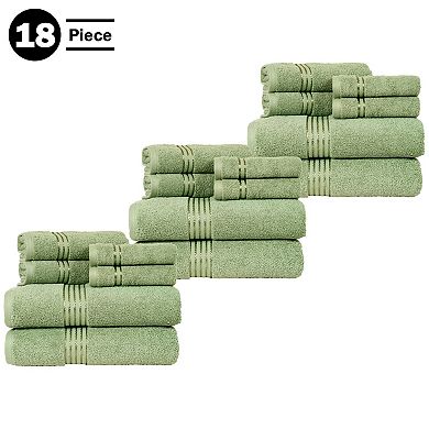 Lavish Home 18-pc. Cotton Glossy Stripe Bath Towel Set