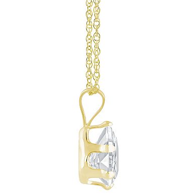 Celebration Gems 10k Gold Pear-Shape White Topaz Pendant Necklace