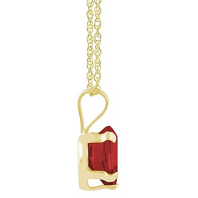 Celebration Gems 10k White Gold Heart Shape Lab-Created Ruby Pendant Necklace