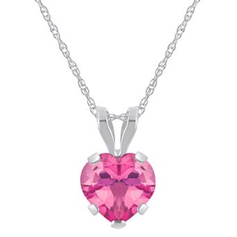 Celebration Gems 10k Gold Heart Shape Pink Topaz Pendant Necklace