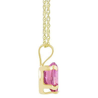 Celebration Gems 10k Gold Heart Shape Pink Topaz Pendant Necklace