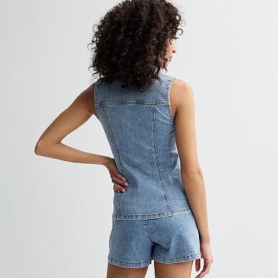 Women's bebe Denim Tailored Button Vest