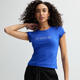 Women's bebe Embellished Knit Top