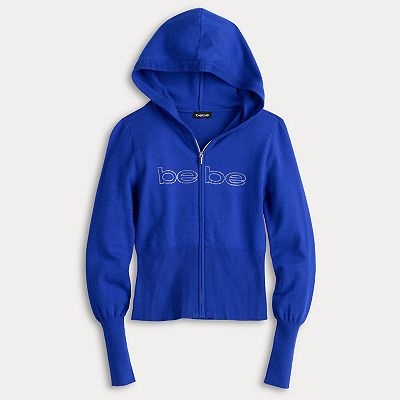Women's bebe Embellished Full-Zip Hooded Sweater
