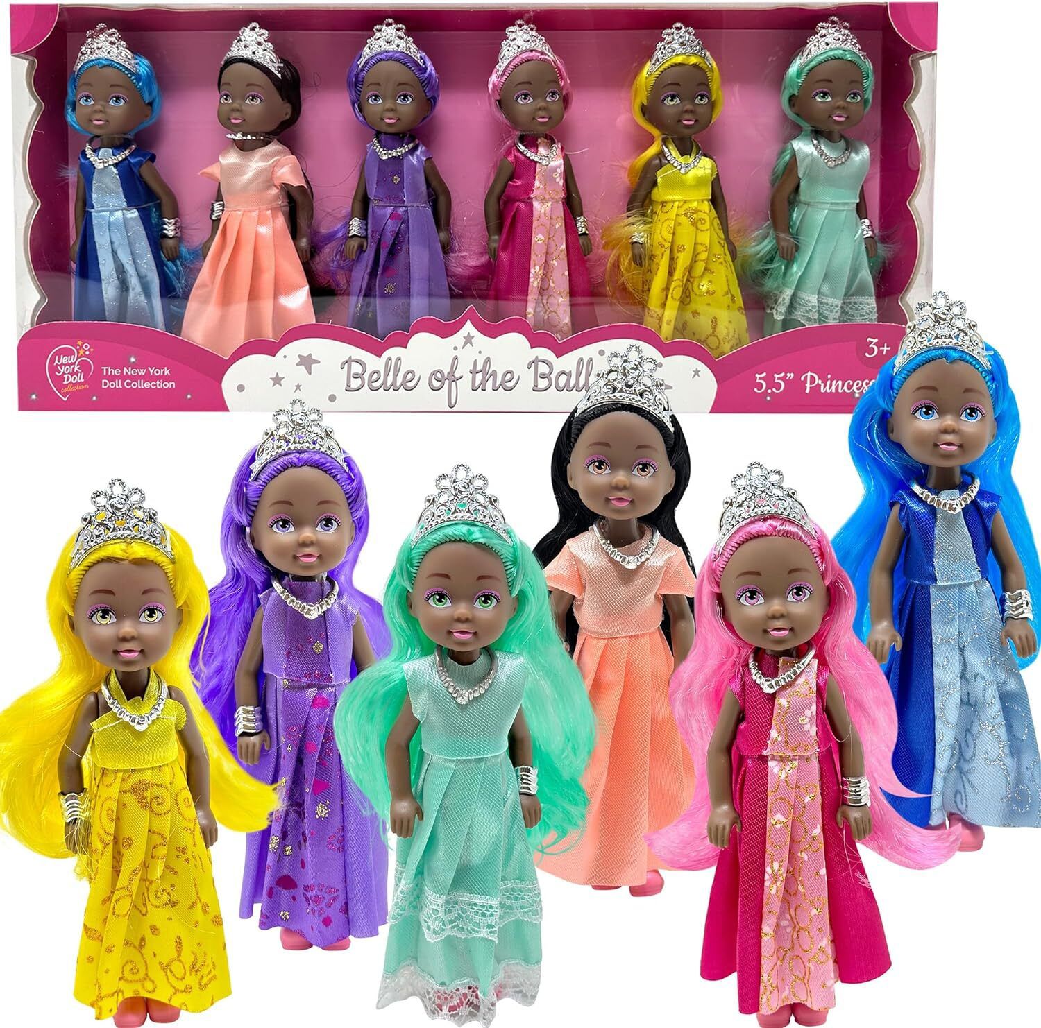 Детские куклы The New York Doll Collection 5.5 Inch Princess, цвет: Deep Skin Tone