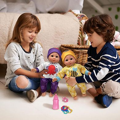 The New York Doll Collection Soft Body Baby Doll With Accessories & 4 Sets Of Animal Outfits