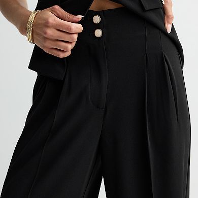 Women's bebe High-Rise Wide Leg Tailored Pants