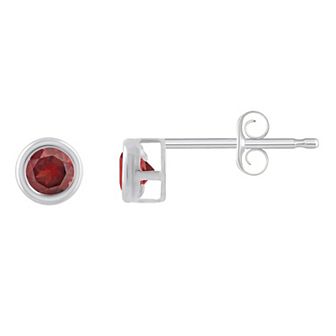 Celebration Gems 10k White Gold 3 mm Round Gemstone Stud Earrings