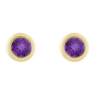 Celebration Gems 10k Gold 3 mm Round Gemstone Stud Earrings