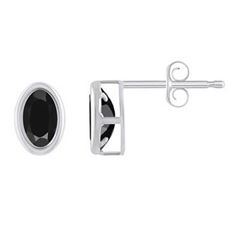 Celebration Gems 10k White Gold Oval Gemstone Stud Earrings