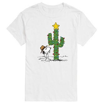 Men's Peanuts Spike Joe Cactus Christmas Graphic Tee
