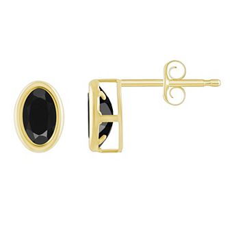 Celebration Gems 10k Gold Oval Gemstone Stud Earrings
