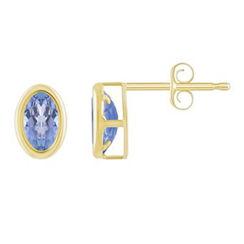 Celebration Gems 10k Gold Oval Gemstone Stud Earrings